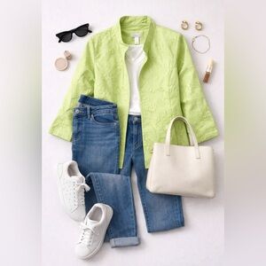 Christopher & Banks Green Blazer suit jacket topper layering piece women’s XL